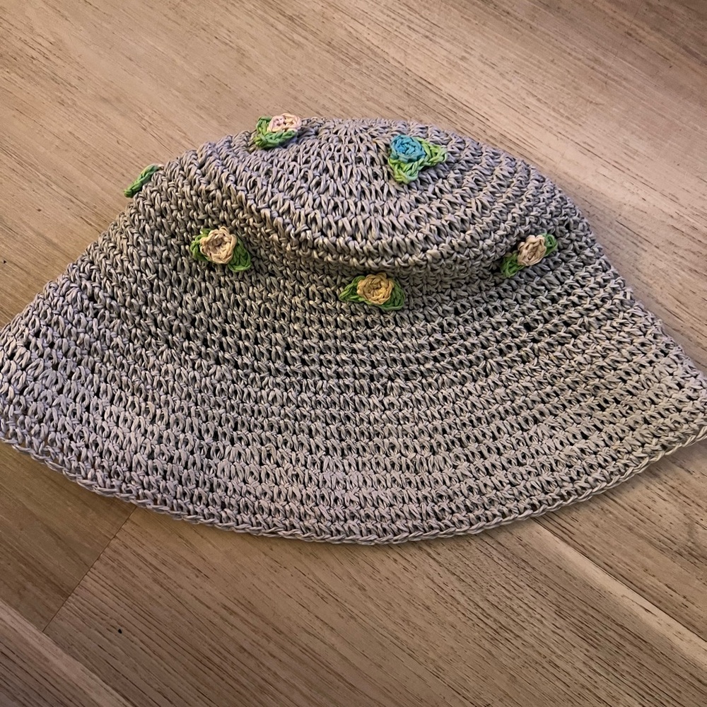Vintage Sun Hat with Floral Accents